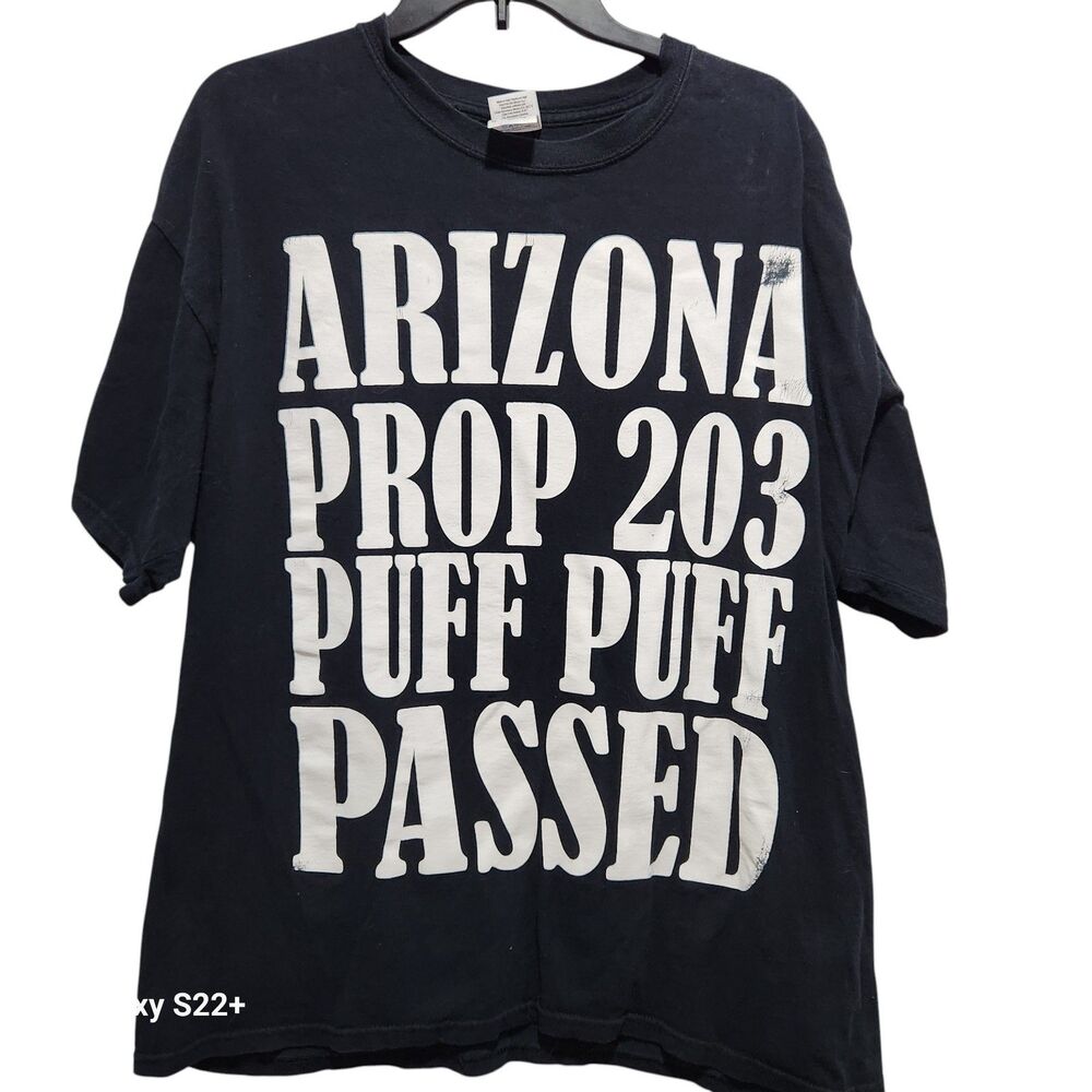 Arizona Prop 203 Shirt XL‎ Gildan Graphic Tee Puff Puff Pass Weed Humor